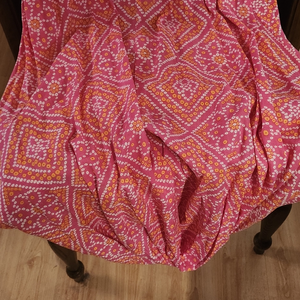 Pink Patterned Dress Weird Front - Picture 5 of 6